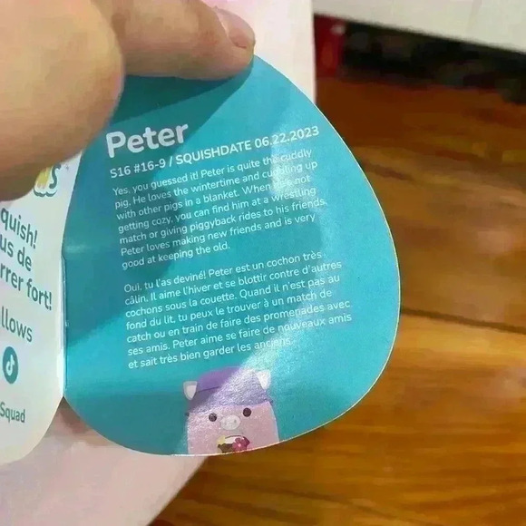 Squishmallows Peter Pink Pig With Bucket Hat & Tropical Drink Squish 16 Inch NWT - Picture 4 of 6